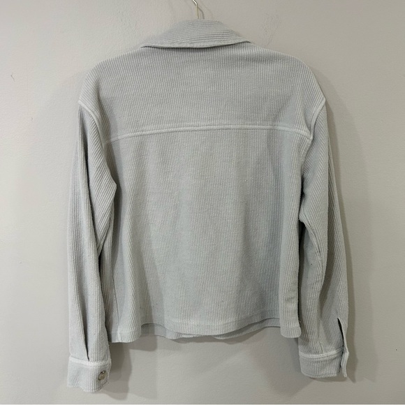 Altar'd State Light Gray Corduroy Button Down Shacket Jacket Oversized Medium - Picture 5 of 7